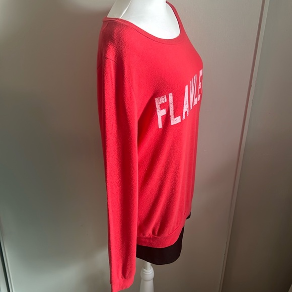 Oversized “Flawless” Print Lightweight Slub Pullover Shirt - Picture 4 of 10